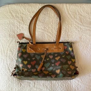 Vintage Dooney Burke Heart Shoulder Bag Purse early 2000s